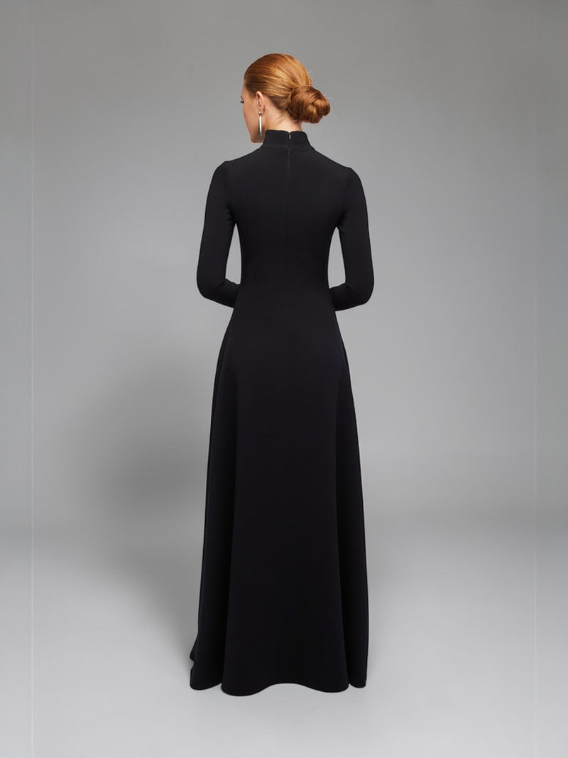 Classic Black A-line Maxi Dress 14