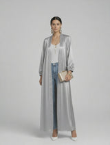 Gray Satin Abaya