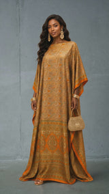 PEACH PAISLEY SILK KAFTAN