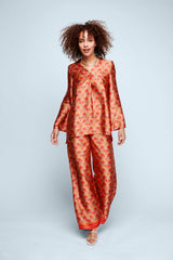 Mandarin Scrolls Silk Tunic