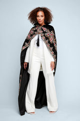 Embroidered Beaded Velvet Cape