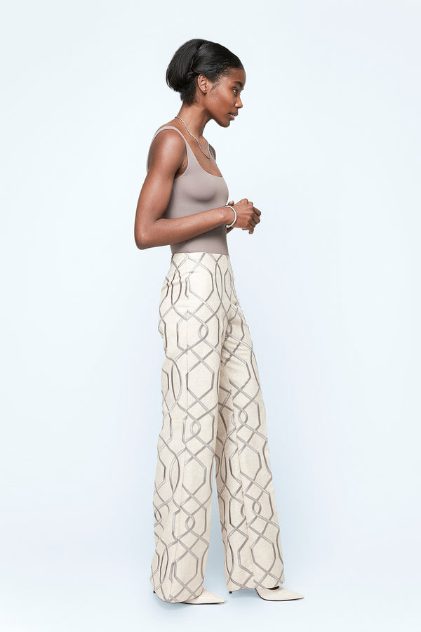 Silver Baroque Flare Pants