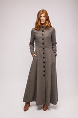 Tweed Herringbone Princess Coat