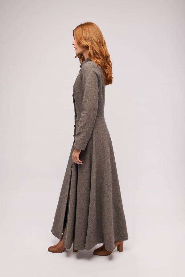 Tweed Herringbone Princess Coat