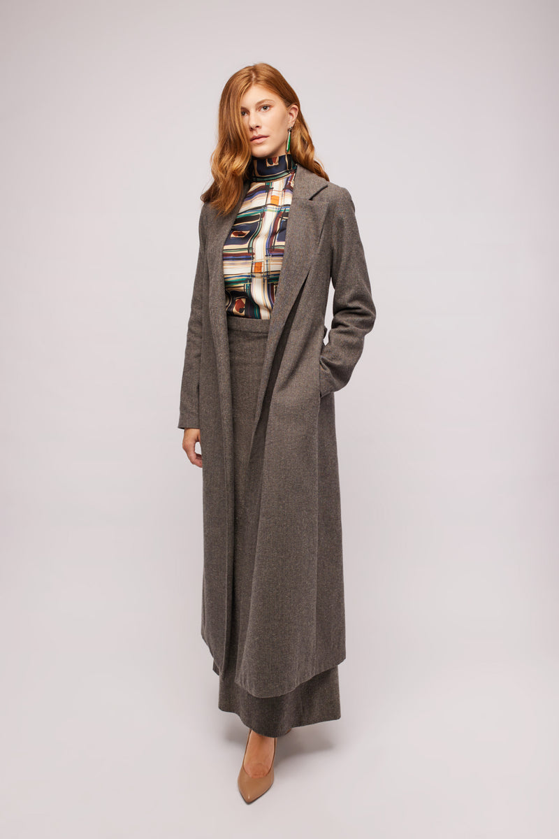 Tweed Herringbone Coat
