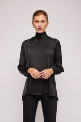 Silky Black Blouse