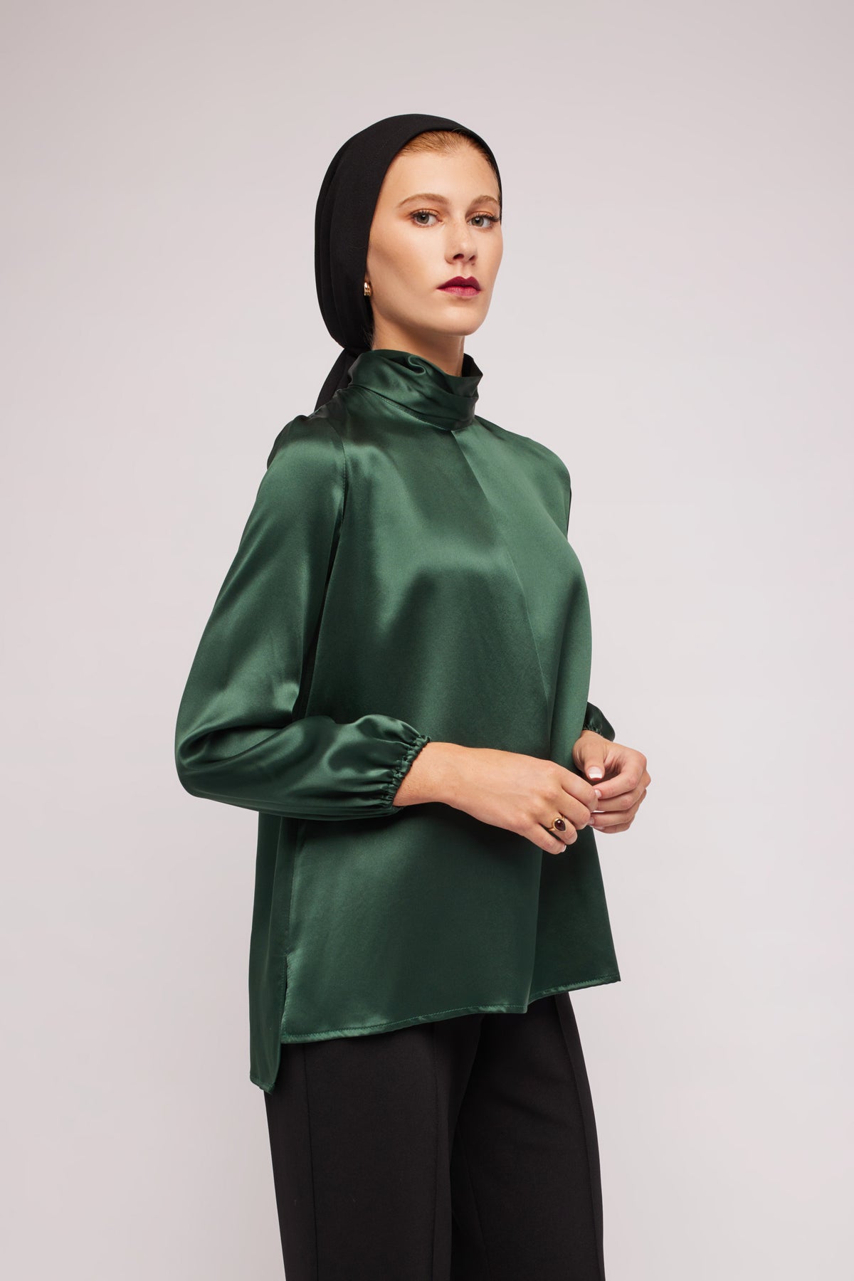 Silky Emerald Blouse