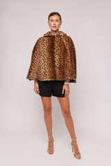 Leopard Faux Fur Cape