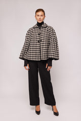 Houndstooth Wool Cape
