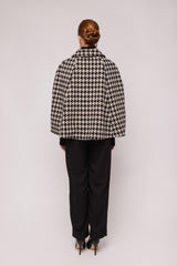 Houndstooth Wool Cape