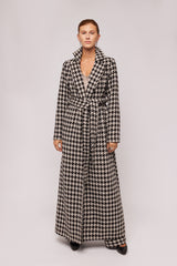 Houndstooth Wool Coat
