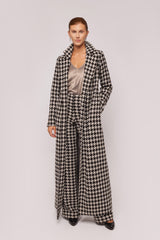 Houndstooth Wool Coat