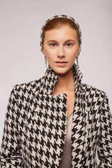 Houndstooth Wool Coat