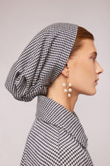 Navy Houndstooth Wool Turbini