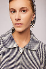 Black Houndstooth Wool Turbini