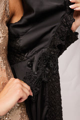 Black Jacquard Bolero Coat