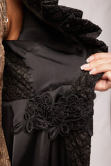 Black Jacquard Bolero Coat