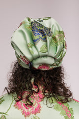 Green Floral Brocade Turbani