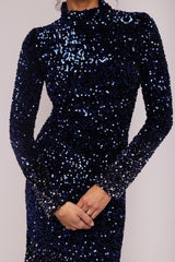 Blue Ombre Sequin Mermaid Gown