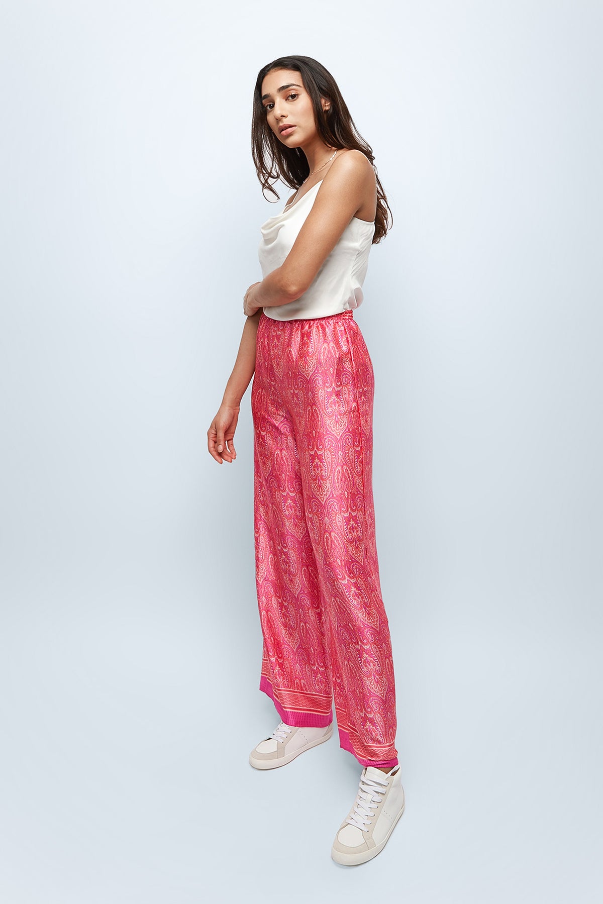 Rose Pink Silk Wide Leg Pants – ALBANA New York