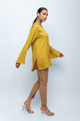Lemon Mint Textured Linen Tunic
