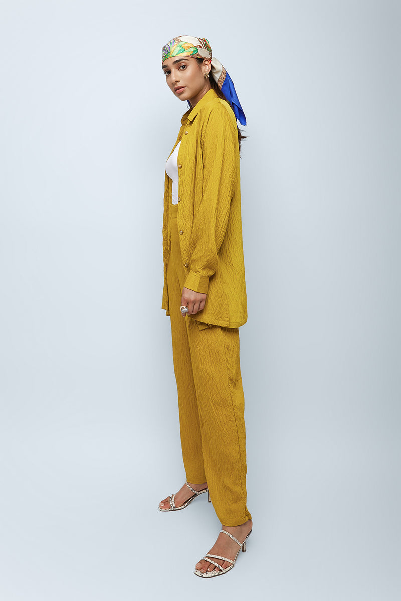 Lemon Mint Textured Linen Pants