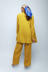 Lemon Mint Textured Linen Pants