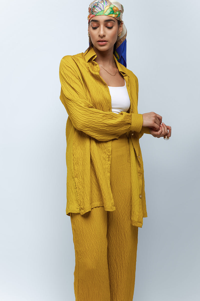Lemon Mint Textured Linen Pants