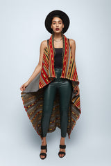 Horizontal Embroidered Aztec Vest