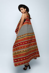Horizontal Embroidered Aztec Vest