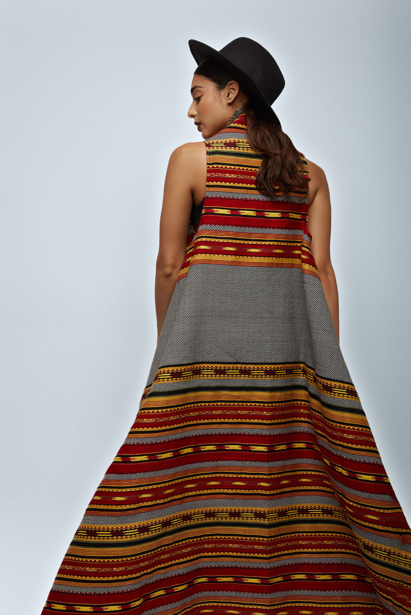 Horizontal Embroidered Aztec Vest
