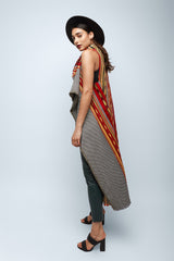 Vertical Embroidered Aztec Vest
