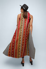 Vertical Embroidered Aztec Vest