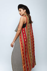 Vertical Embroidered Aztec Vest